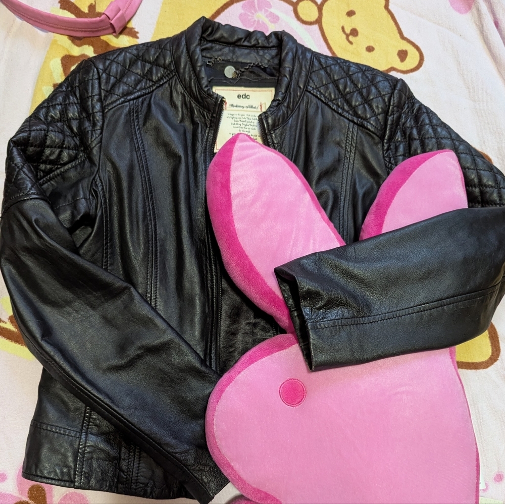 Black Edc Espirit Leather Jacket - image 1